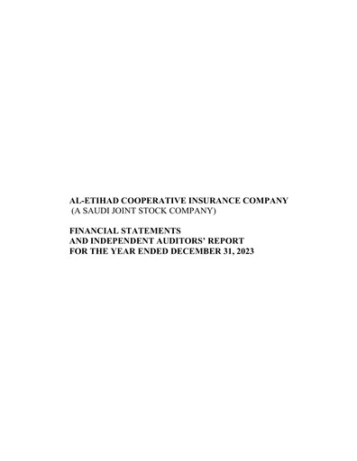 Miniature Al-Etihad Cooperative Insurance Bilan financier 2023