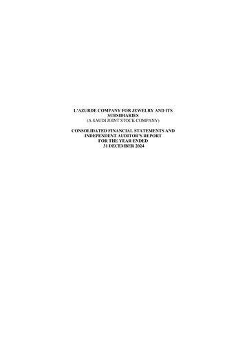 Thumbnail L'azurde Company for Jewelry Financial Statement 2024