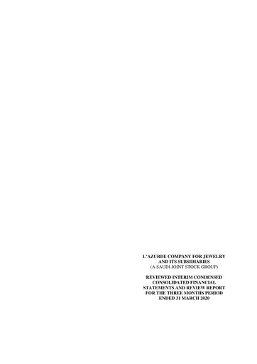 Thumbnail L'azurde Company for Jewelry Quarterly Report 2020-q1