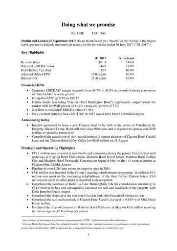 Miniature Dalata Hotel Group Rapport semestriel 2017-h1