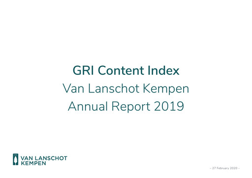 Thumbnail Van Lanschot Kempen ESG Report 2019