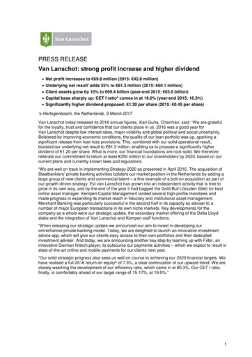 Miniature Van Lanschot Kempen Bilan financier 2016