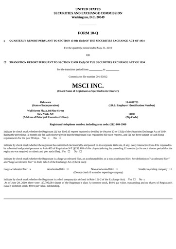 Thumbnail MSCI Quarterly Report 2010-q2