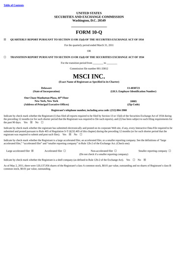 Thumbnail MSCI Quarterly Report 2011-q1
