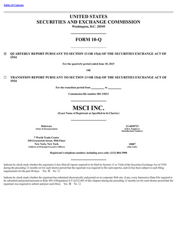 Thumbnail MSCI Quarterly Report 2015-q2