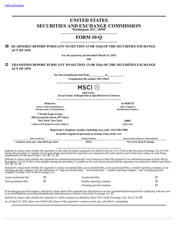 Thumbnail MSCI Quarterly Report 2023-q1