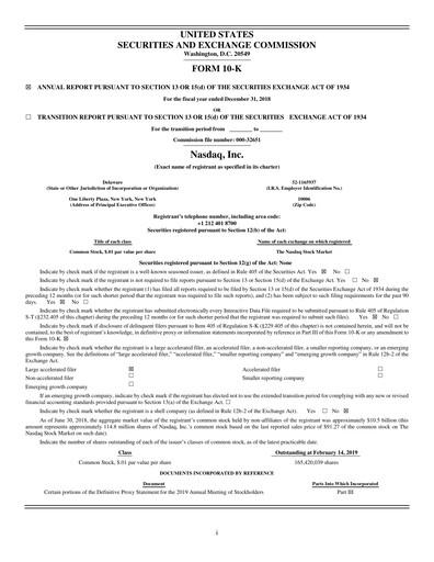 Miniature Nasdaq Rapport annuel 2018