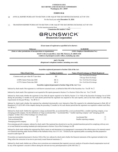 Thumbnail Brunswick Corporation Annual Report 2024