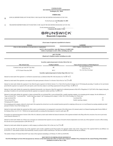 Thumbnail Brunswick Corporation Annual Report 2025