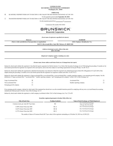 Thumbnail Brunswick Corporation Quarterly Report 2024-q3