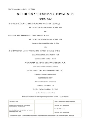 Thumbnail Buenaventura Mining Company  Annual Report 2004