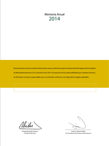 Thumbnail Buenaventura Mining Company  Annual Report 2014