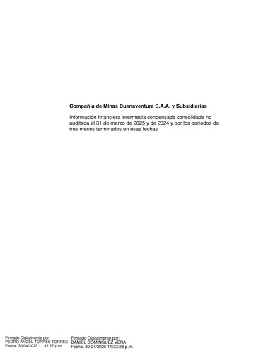 Vorschaubild Buenaventura Mining Company  Quartalsbericht 2025-q1