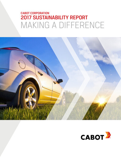 Miniature Cabot Corporation
 Rapport de durabilité 2017