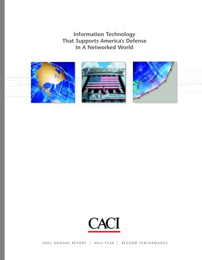 Thumbnail CACI International Inc Annual Report 2002