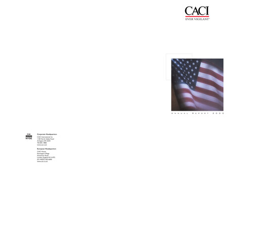 Thumbnail CACI International Inc Annual Report 2003