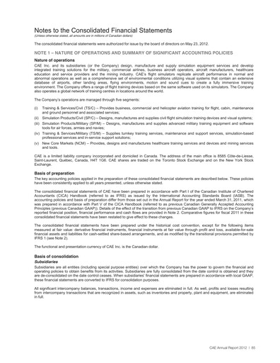 Thumbnail CAE Financial Statement 2012