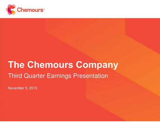 Thumbnail Chemours
 Quarterly Report 2015-q3