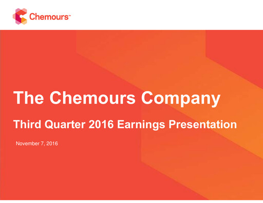 Thumbnail Chemours
 Quarterly Report 2016-q3
