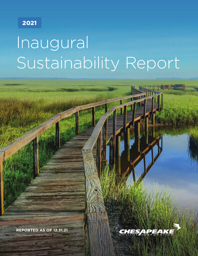 Thumbnail Chesapeake Utilities
 Sustainability Report 2021