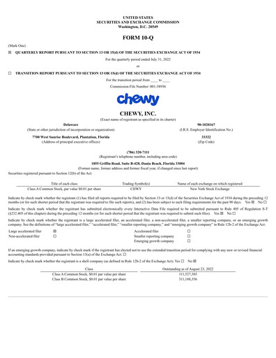 Thumbnail Chewy Quarterly Report 2022-q2