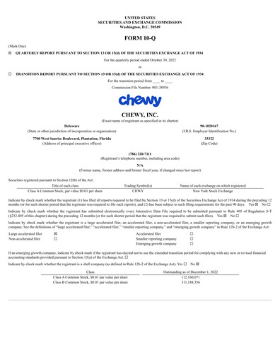 Thumbnail Chewy Quarterly Report 2022-q3