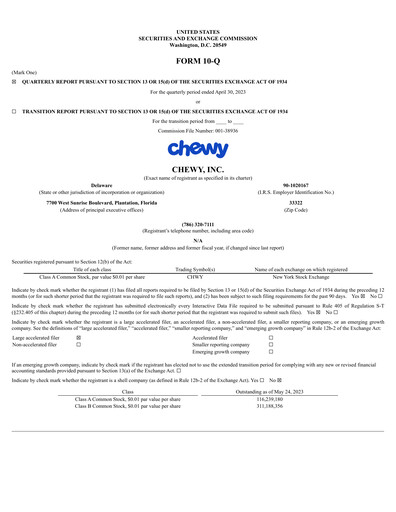 Thumbnail Chewy Quarterly Report 2023-q1