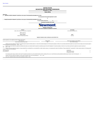 Thumbnail Newmont Quarterly Report 2024-q3
