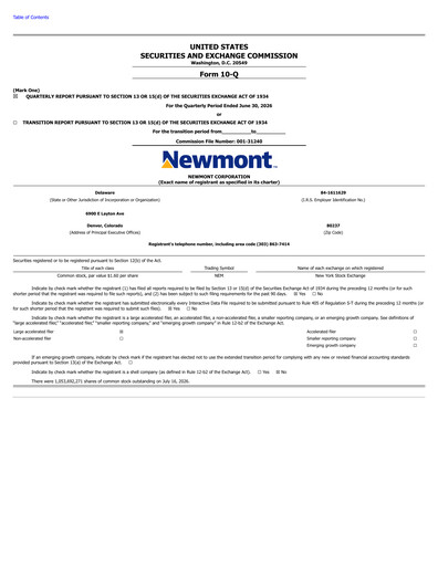 Thumbnail Newmont Quarterly Report 2026-q2