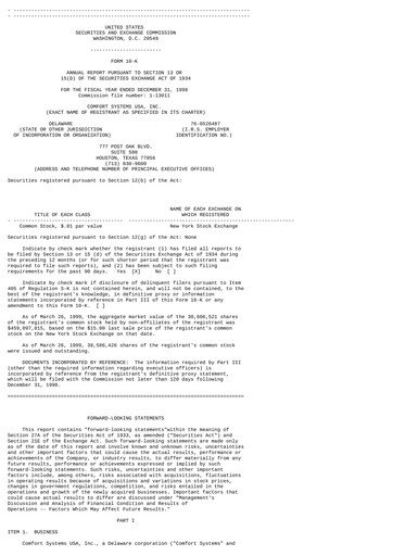 Thumbnail Comfort Systems USA Annual Report 1998