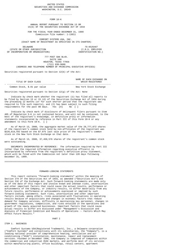 Thumbnail Comfort Systems USA Annual Report 1999