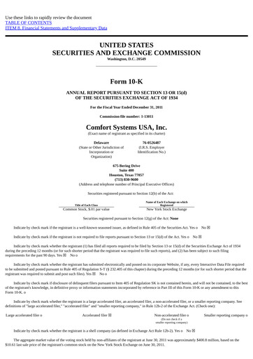 Thumbnail Comfort Systems USA Annual Report 2011