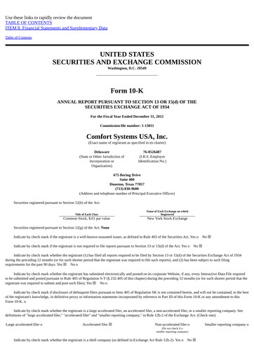 Thumbnail Comfort Systems USA Annual Report 2012