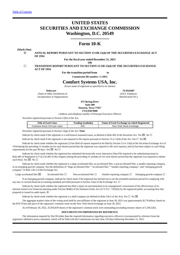 Thumbnail Comfort Systems USA Annual Report 2021