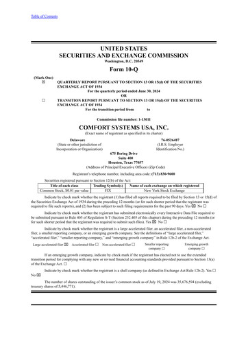 Thumbnail Comfort Systems USA Quarterly Report 2024-q2