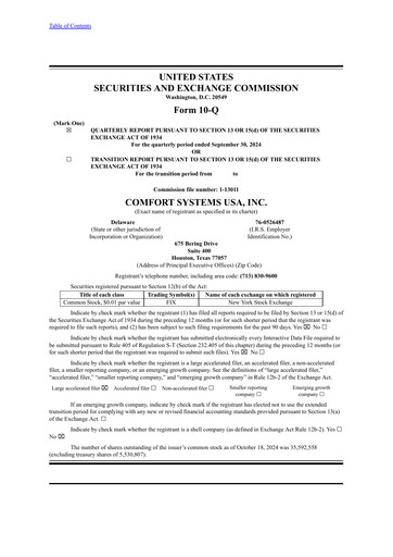 Thumbnail Comfort Systems USA Quarterly Report 2024-q3