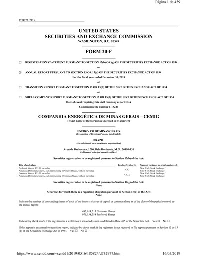 Thumbnail Cemig Annual Report 2018