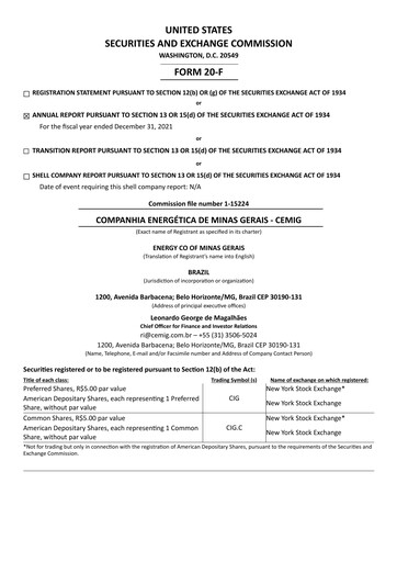 Thumbnail Cemig Annual Report 2021