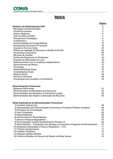 Thumbnail Cemig Financial Statement 2007