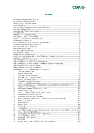 Miniature Cemig Bilan financier 2018