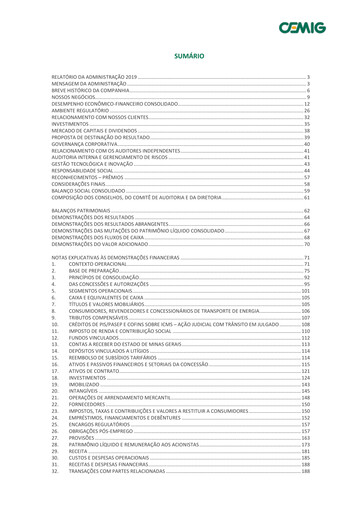 Miniature Cemig Bilan financier 2019