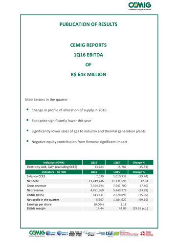 Miniature Cemig Rapport trimestriel 2016-q1