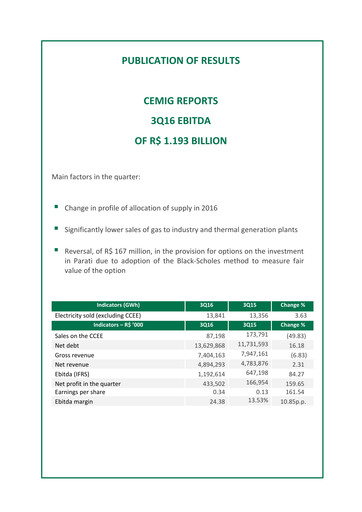 Miniature Cemig Rapport trimestriel 2016-q3
