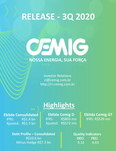 Miniature Cemig Rapport trimestriel 2020-q3