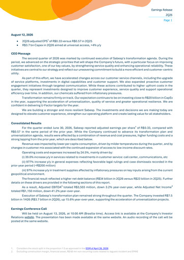 Miniature Sabesp Rapport trimestriel 2026-q2