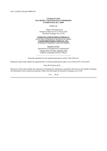 Thumbnail Compañía Cervecerías Unidas Financial Statement 2015