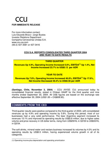 Miniature Compañía Cervecerías Unidas Rapport trimestriel 2004-q3