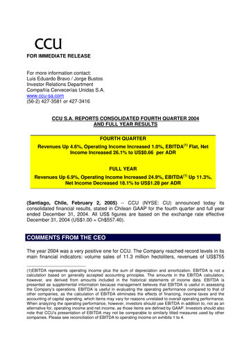 Miniature Compañía Cervecerías Unidas Rapport trimestriel 2004-q4