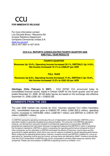 Miniature Compañía Cervecerías Unidas Rapport trimestriel 2006-q4