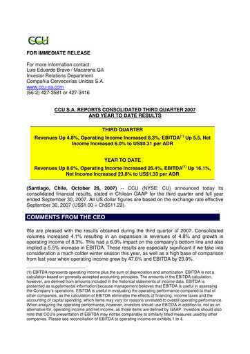 Miniature Compañía Cervecerías Unidas Rapport trimestriel 2007-q3